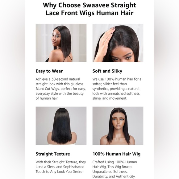 HUMAN HAIR Straight Lace Front Wig 5x5 HD 180 Density Glueless in Natural Black - Picture 8 of 13